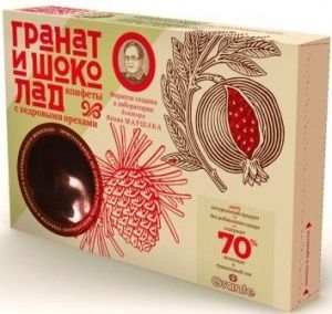 Конфеты Якова Маршака гранат и шоколад с кедровыми орехами Живая Еда (90 г)