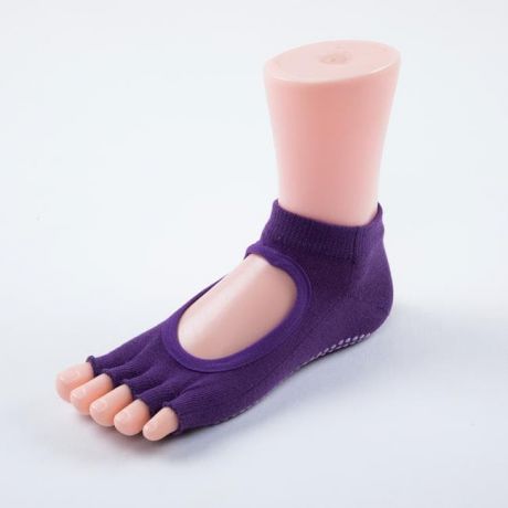 Носочки с вырезом и открытыми пальчиками для йоги Рамайога (0.1 кг, фиолетовый)