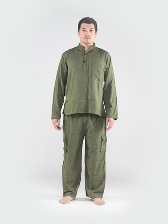 Рубашка для йоги Кундалини лен (0,2 кг, S (46), зеленый)