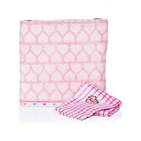 Набор полотенец MAYER & BOCH, 2 предмета, розовый, подарочная упаковка
