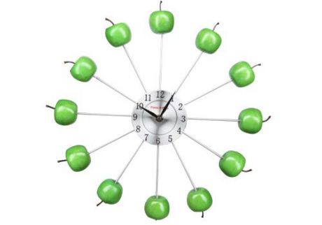Часы POMI DORO, Яблоки, 38 см, зеленый