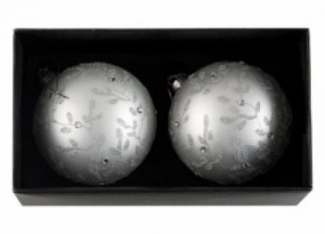 Набор украшений для елки SIJ, Серебряные узоры, 10 см, шар