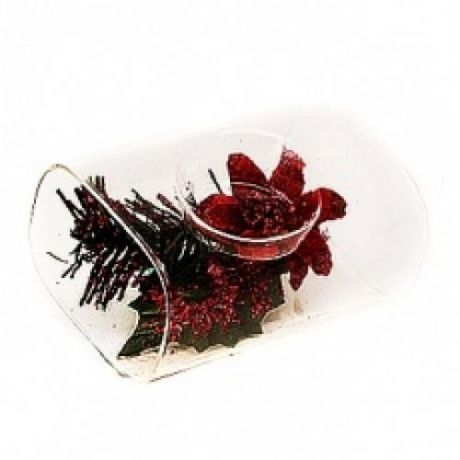 Подсвечник для чайной свечи SIJ, 5*10 см, красный