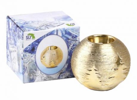 Подсвечник для чайной свечи SIJ, Золотой шар, 9*10 см