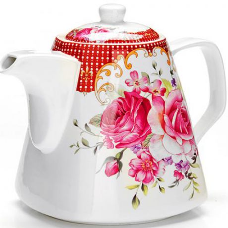 Чайник заварочный LORAINE, Цветы, 1,1 л, с узором