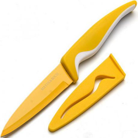 Нож для чистки овощей и фруктов MAYER & BOCH, 20,8 см, желтый, с чехлом