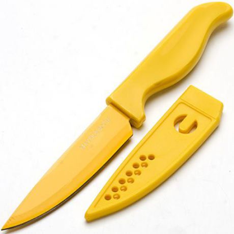 Нож для чистки овощей и фруктов MAYER & BOCH, 19,8 см, желтый, с чехлом