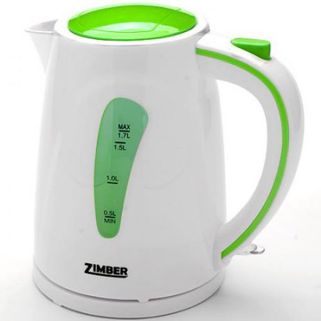 Чайник электрический ZIMBER, 2200W, 1,7 л, с подсветкой, зеленый