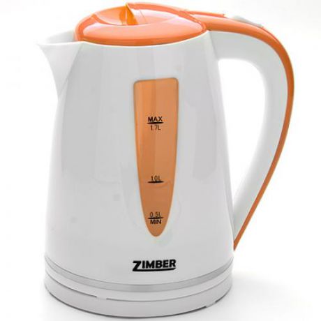 Чайник электрический ZIMBER, 2200W, 1,7 л, оранжевый, подстветка