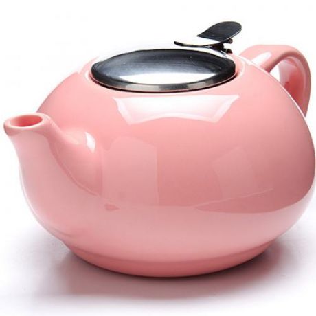 Чайник заварочный LORAINE, 0,75 л, розовый, металлическая крышка