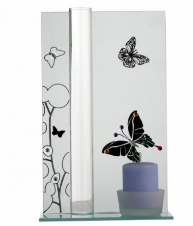 Ваза для цветов Simply Jeez, Бабочки, 23 см, с подсвечником