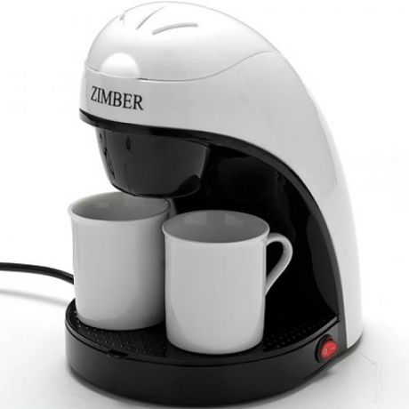 Кофеварка электрическая ZIMBER, 450W, 0,24 л, белый