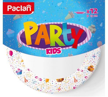 Тарелка одноразовая Paclan, PARTY, KIDS, 23 см, 12 шт