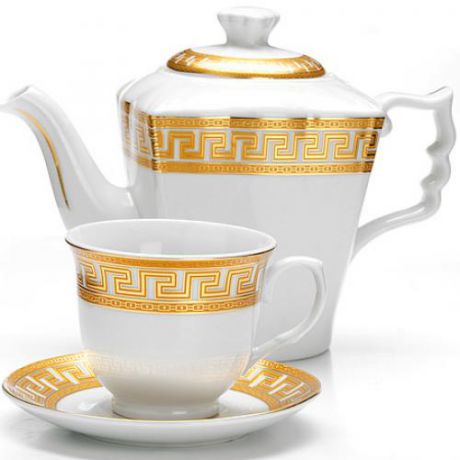 Чайный сервиз LORAINE, 13 предметов, белый, орнамент