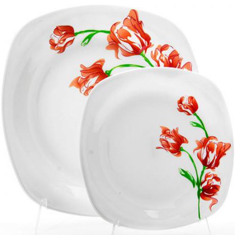 Набор столовой посуды LORAINE, 7 предметов, тюльпаны