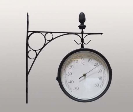 Часы на кронштейне с термометром