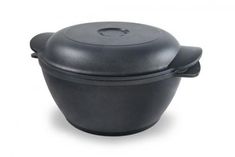 Кастрюля-жаровня Нева металл посуда, Литая, 3,5 л, с крышкой-сковородой