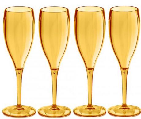 Набор одноразовых фужеров для шампанского koziol, CHEERS, 4 предмета, желтый