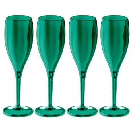 Набор одноразовых фужеров для шампанского koziol, CHEERS, 4 предмета, зеленый