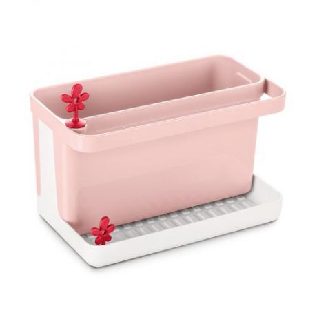 Органайзер для раковины koziol, PARK IT, 15,8*11,7*19,8 см, бело-розовый