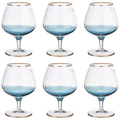 Набор бокалов для коньяка SAME decorazione, 6 предметов, голубой