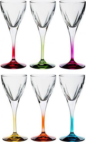 Набор бокалов для вина RCR, FUSION COLORS, 6 предметов