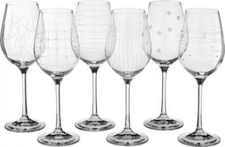 Набор бокалов для вина Bohemia Crystal, Viola, 250 мл, 6 предметов
