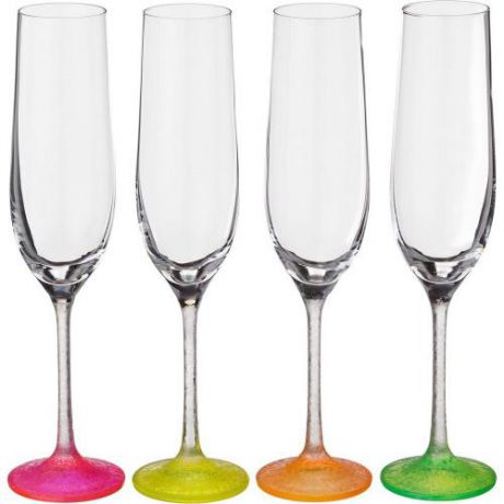 Набор фужеров для шампанского Bohemia Crystal, Neon Frozen, 4 предмета