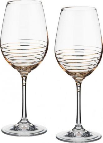 Набор бокалов для вина Bohemia Crystal, Spiral, 350 мл, 2 предмета, с узором