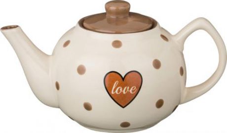 Чайник заварочный AGNESS, LOVE, 0,86 л, коричневый