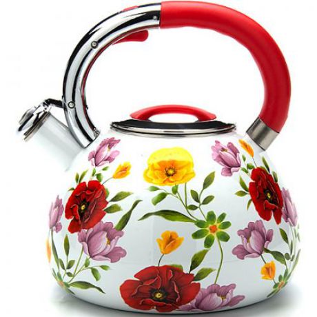 Чайник MAYER & BOCH, 3,5 л, цветы, со свистком