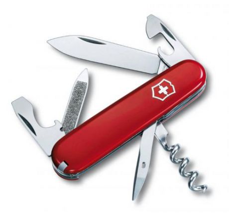 Перочинный нож VICTORINOX, Sportsman, 8,4 см, 12 функций, красный