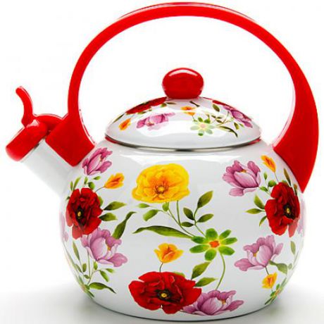 Чайник MAYER & BOCH, 2,2 л, цветы, со свистком
