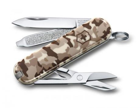 Нож-брелок VICTORINOX, Classic, SD Desert Camouflage, 5,8 см, 7 функций