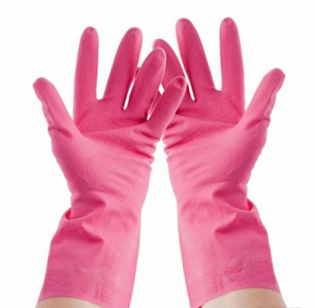 Перчатки хозяйственные ROZENBAL, M, розовый