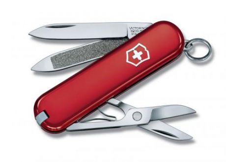 Нож-брелок VICTORINOX, Classic, 5,8 см, 7 функций, красный