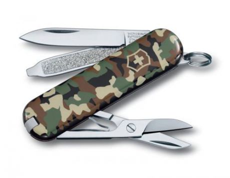 Нож-брелок VICTORINOX, Classic, SD Camouflage, 5,8 см, 7 функций
