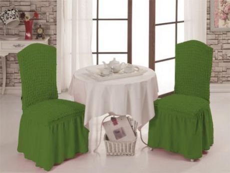 Набор чехлов для стульев BULSAN, зеленый, 2 предмета