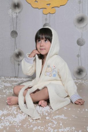 Детский халат KARNA, TEENY, 4-5 лет, кремовый