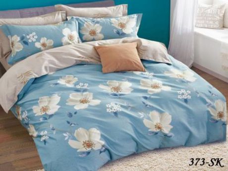 Комплект постельного белья двуспальный-евро Cleo, голубой
