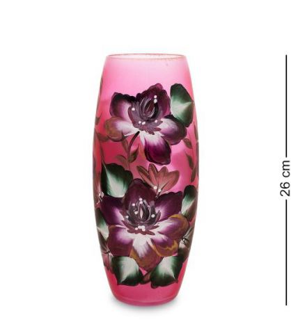 Ваза для цветов Art East, Жостово, 26 см, розовый