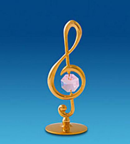 Фигурка crystal temptations, Скрипичный ключ, Юнион, 8 см, розовый