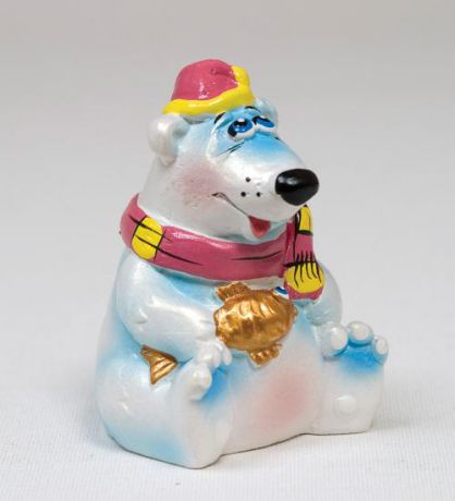 Фигурка декоративная Art East, Белый медведь, 7 см, голубой
