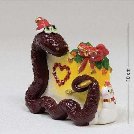 Фигурка декоративная Art East, Змея с письмом, 10 см, коричневый