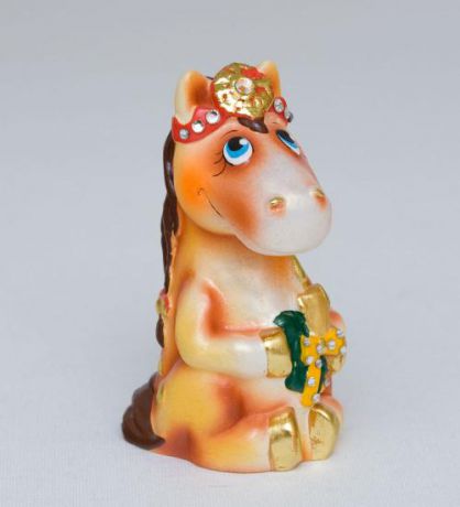 Фигурка декоративная Art East, Лошадь Снежинка со свечой, 8,5 см