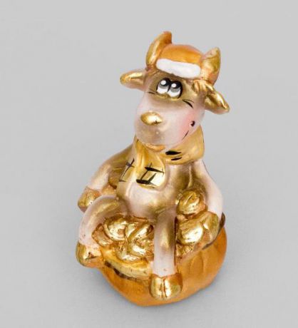 Фигурка декоративная Art East, Коза на мешке, 8 см, золото