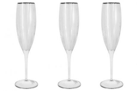Набор бокалов для шампанского SAME decorazione, Пиза, 6 предметов, серебро