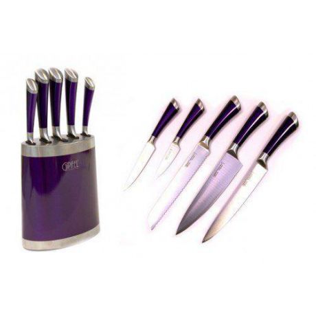 Набор ножей GIPFEL, BARON, 6 предметов, фиолетовая подставка
