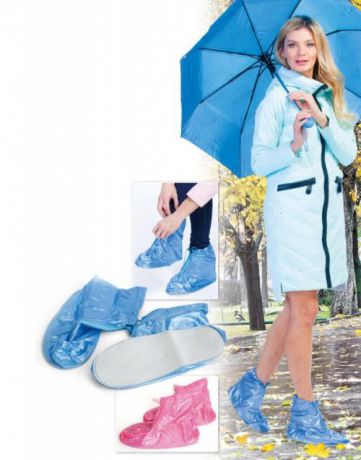 Чехлы грязезащитные для женской обуви без каблука, размер M, цвет голубой