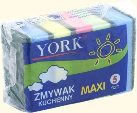 York, Maxi 5, губки д/посуды/50 шт.